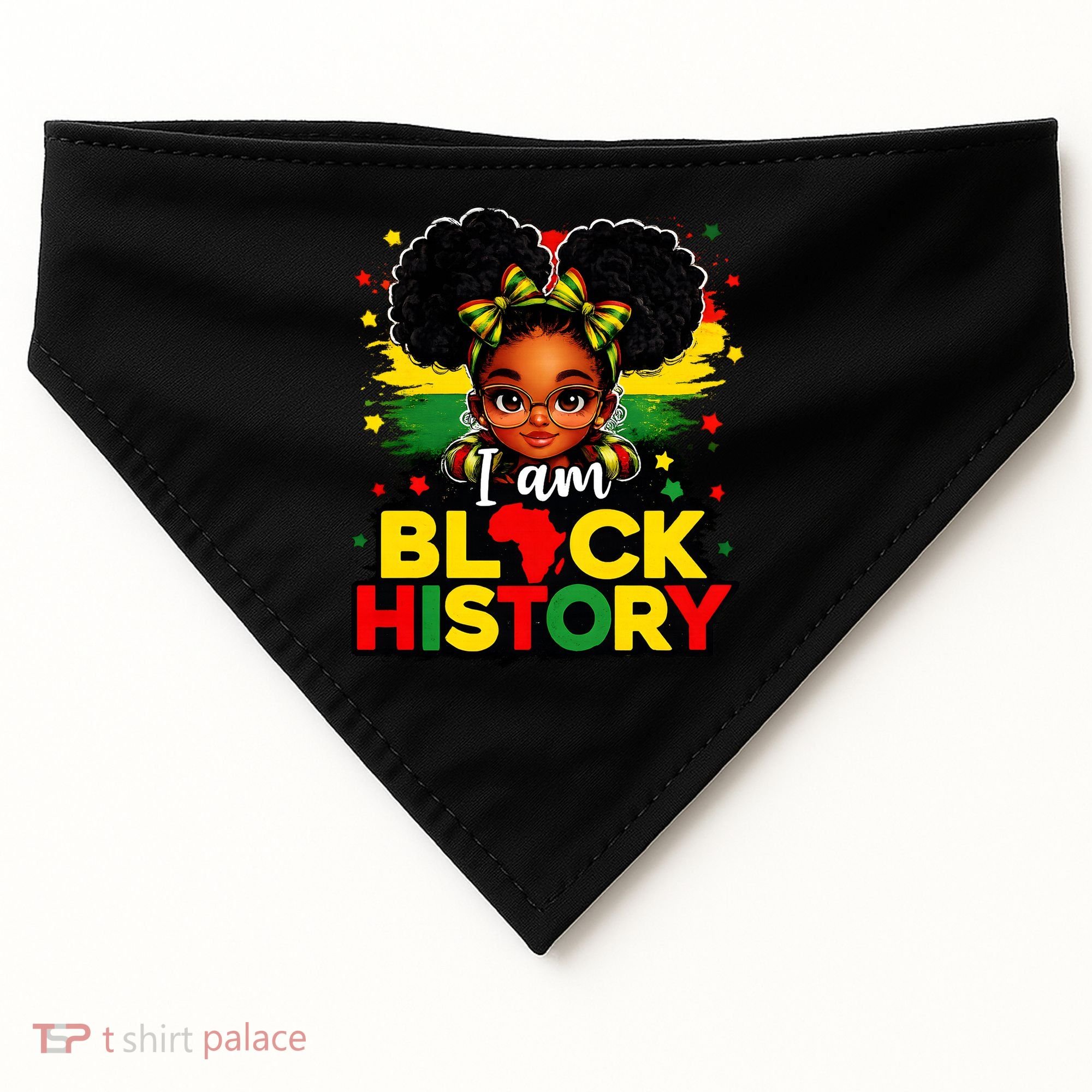 I Am Black History Coquette Pride African USA-Made Doggie Bandana