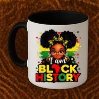 I Am Black History Coquette Pride African Coffee Mug thumb 2
