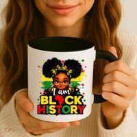I Am Black History Coquette Pride African Coffee Mug thumb 3