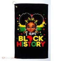 I Am Black History Coquette Pride African Golf Towel thumb 0