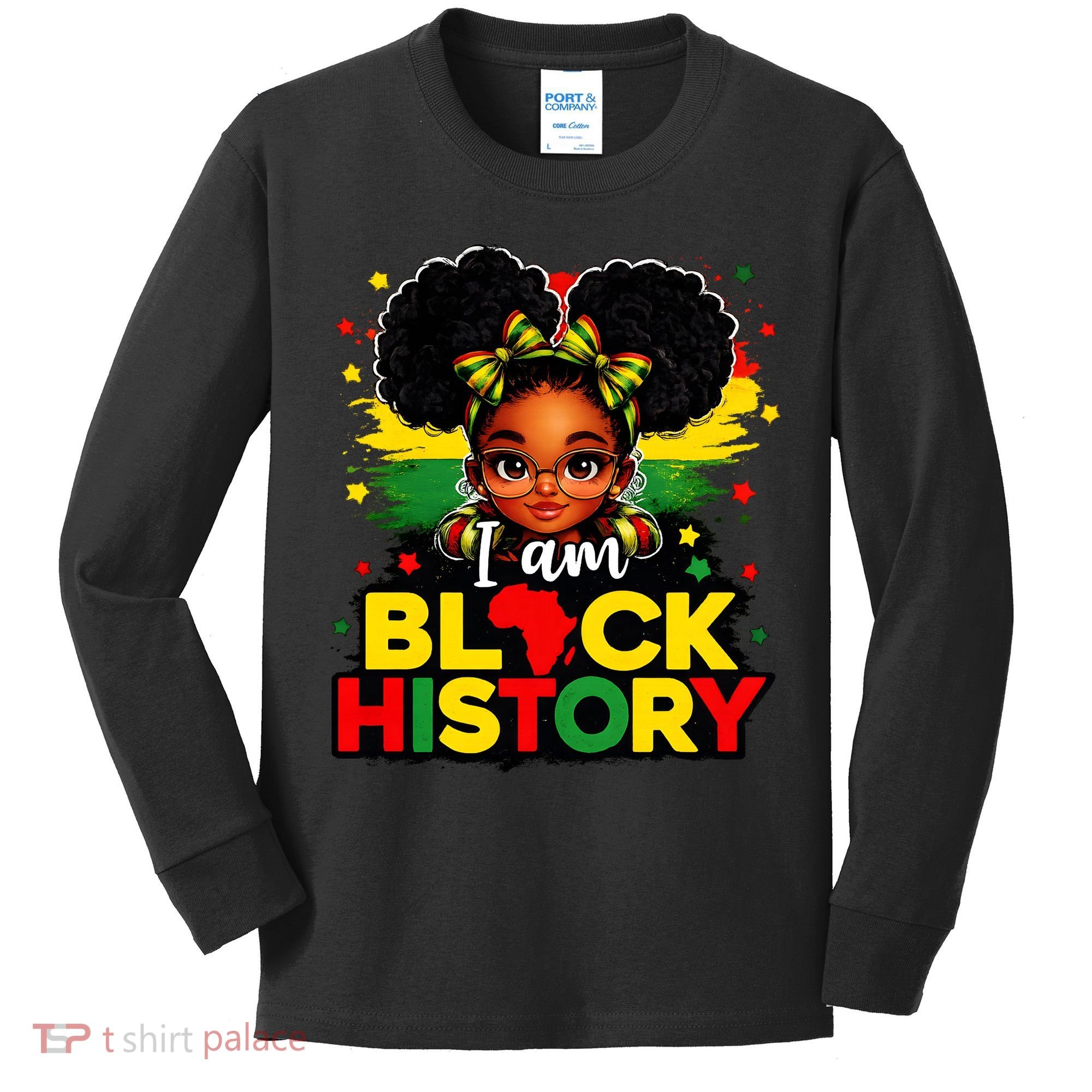 I Am Black History Coquette Pride African Kids Long Sleeve Shirt