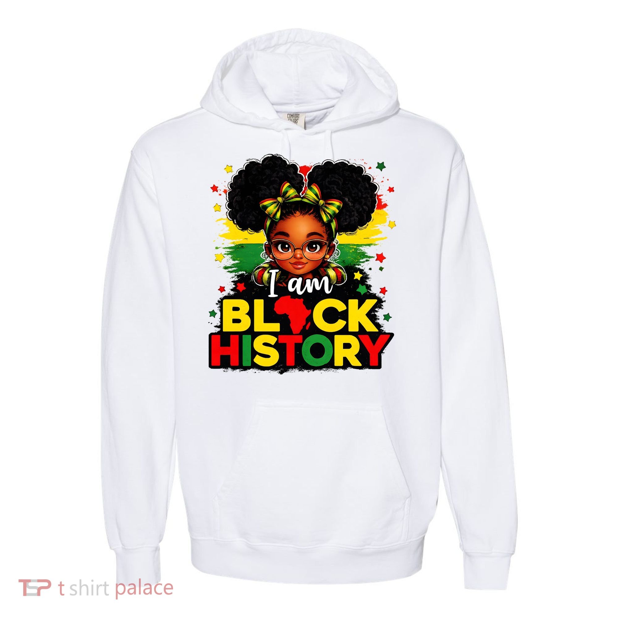 I Am Black History Coquette Pride African Comfort Colors Garment-Dyed Hooded Sweatshirt