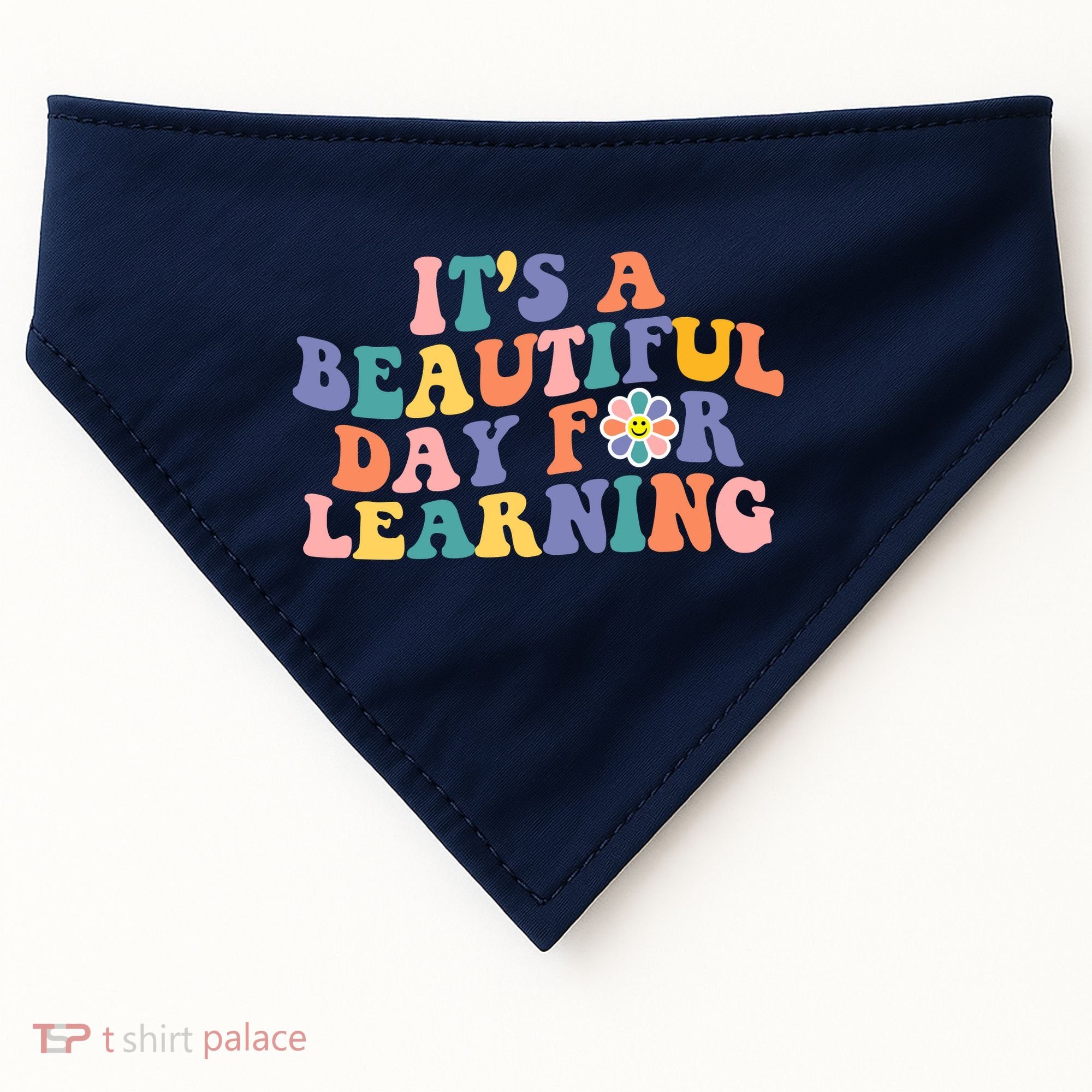 It's A Beautiful Day For Learning Back To School Retro USA-Made Doggie Bandana