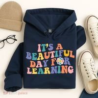 It's A Beautiful Day For Learning Back To School Retro Hoodie thumb 4