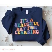 It's A Beautiful Day For Learning Back To School Retro Sweatshirt thumb 2