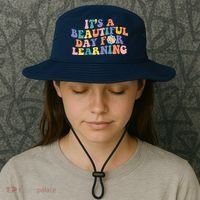 It's A Beautiful Day For Learning Back To School Retro Bucket Hat thumb 3