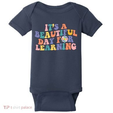 It's A Beautiful Day For Learning Back To School Retro Baby Bodysuit