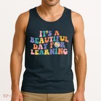 It's A Beautiful Day For Learning Back To School Retro Tank Top thumb 3