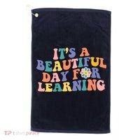 It's A Beautiful Day For Learning Back To School Retro Golf Towel thumb 0