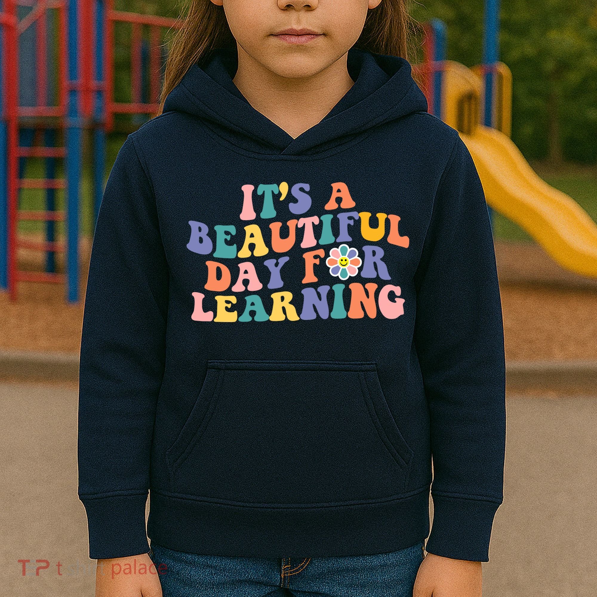 It's A Beautiful Day For Learning Back To School Retro Kids Hoodie