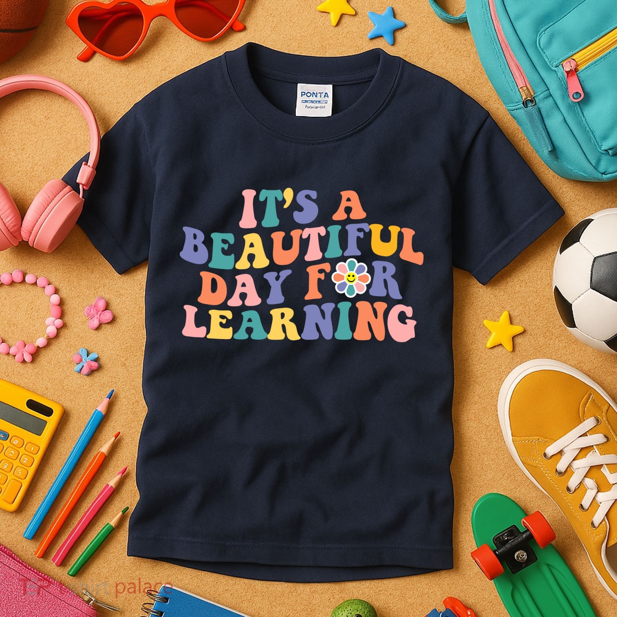 It's A Beautiful Day For Learning Back To School Retro Kids T-Shirt