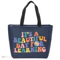 It's A Beautiful Day For Learning Back To School Retro Tote Bag thumb 0