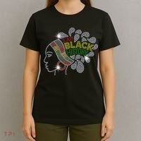 I Am Black History Month Woman Black Girl Magic Bling T-Shirt thumb 4