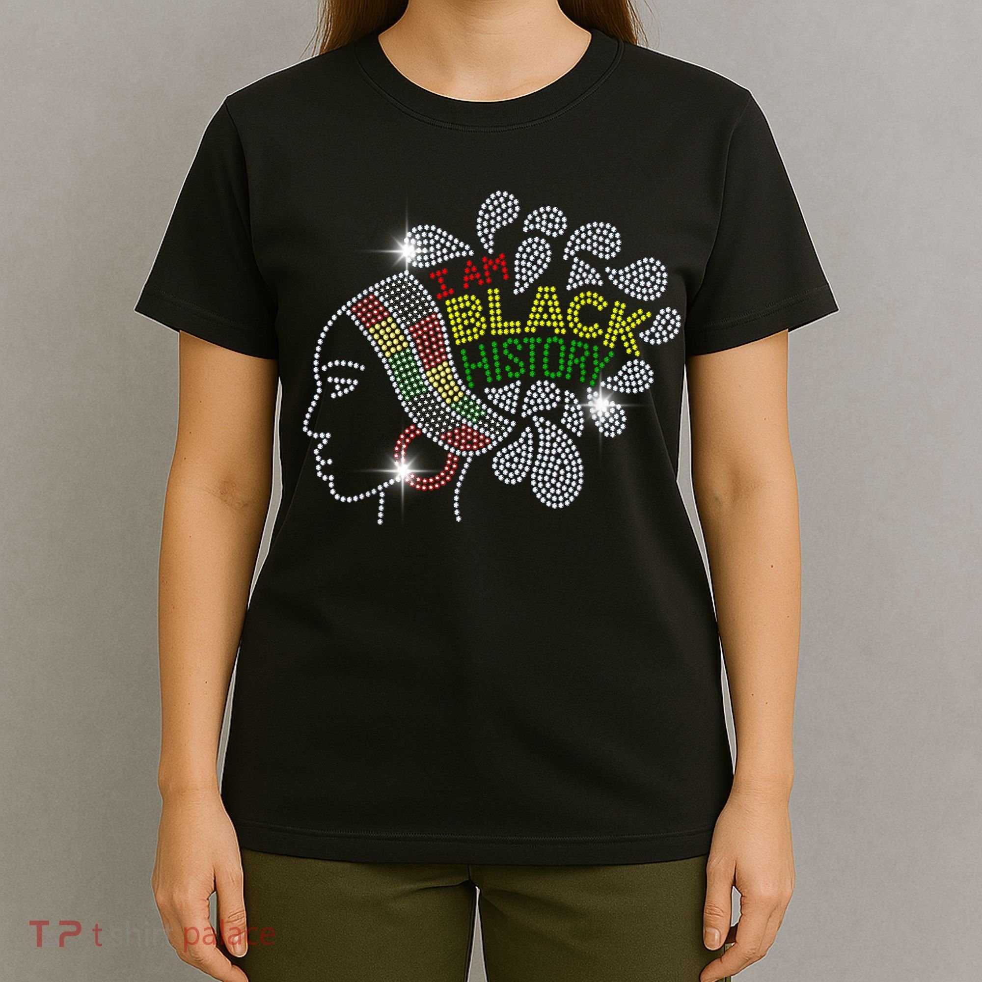 I Am Black History Month Woman Black Girl Magic Bling T-Shirt