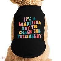 It's A Beautiful Day To Smash The Patriarchy Funny Feminism Doggie Tank thumb 0