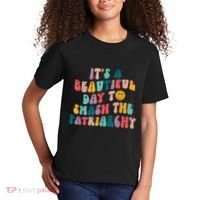 It's A Beautiful Day To Smash The Patriarchy Funny Feminism Kids T-Shirt thumb 2