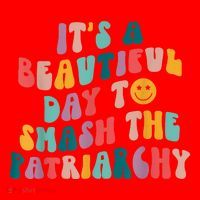 It's A Beautiful Day To Smash The Patriarchy Funny Feminism Santa Hat thumb 1