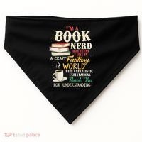 I'm A Book Nerd Gift Book Lover Gift Literature Funny Gift USA-Made Doggie Bandana thumb 0