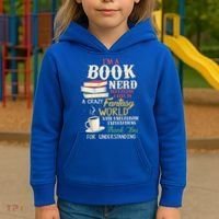 I'm A Book Nerd Gift Book Lover Gift Literature Funny Gift Kids Hoodie thumb 3