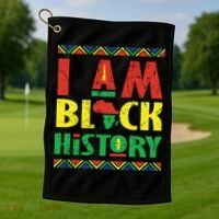 I Am Black History African American Pride Golf Towel thumb 1