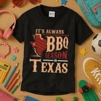 ItS Always Bbq Season In Texas Barbecue Kids T-Shirt thumb 3