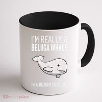 Im A Beluga Whale In A Human Costume Halloween Gift Cute Coffee Mug thumb 1