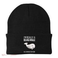 Im A Beluga Whale In A Human Costume Halloween Gift Cute Beanie thumb 0