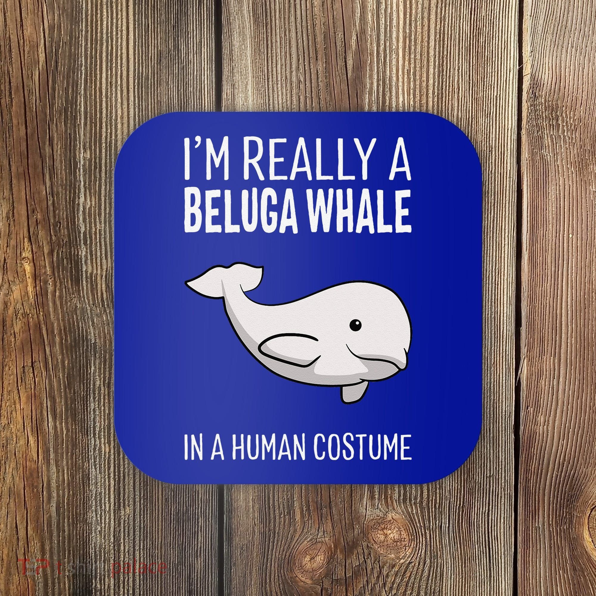 Im A Beluga Whale In A Human Costume Halloween Gift Cute Coaster