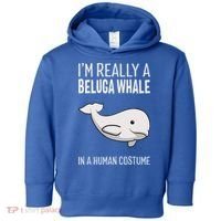Im A Beluga Whale In A Human Costume Halloween Gift Cute Toddler Hoodie thumb 0
