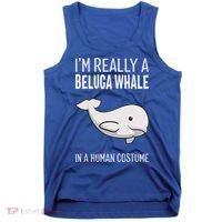 Im A Beluga Whale In A Human Costume Halloween Gift Cute Tank Top thumb 0