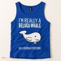 Im A Beluga Whale In A Human Costume Halloween Gift Cute Tank Top thumb 2
