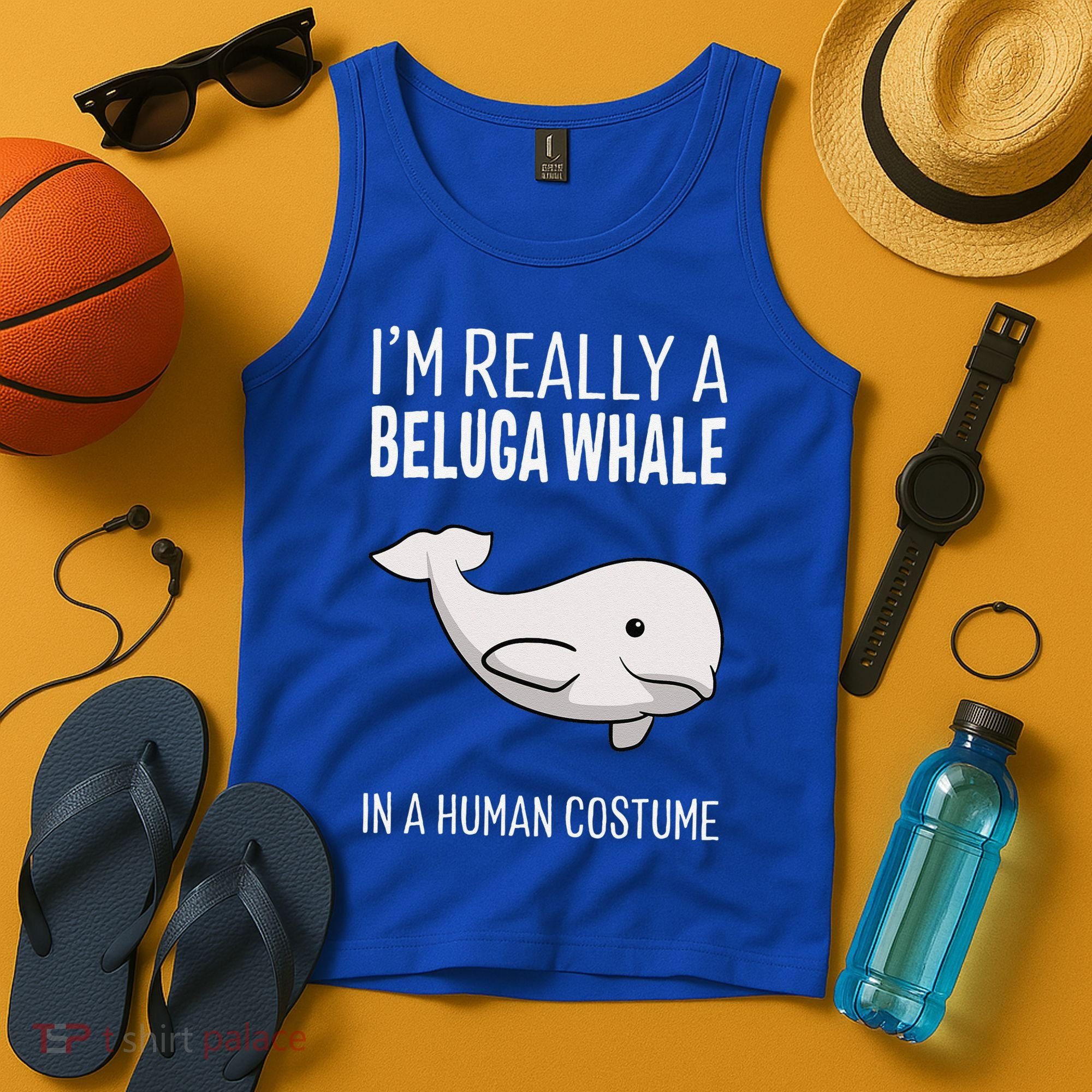 Im A Beluga Whale In A Human Costume Halloween Gift Cute Tank Top