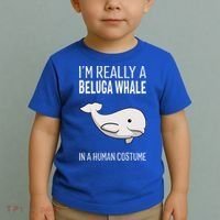 Im A Beluga Whale In A Human Costume Halloween Gift Cute Toddler T-Shirt thumb 2