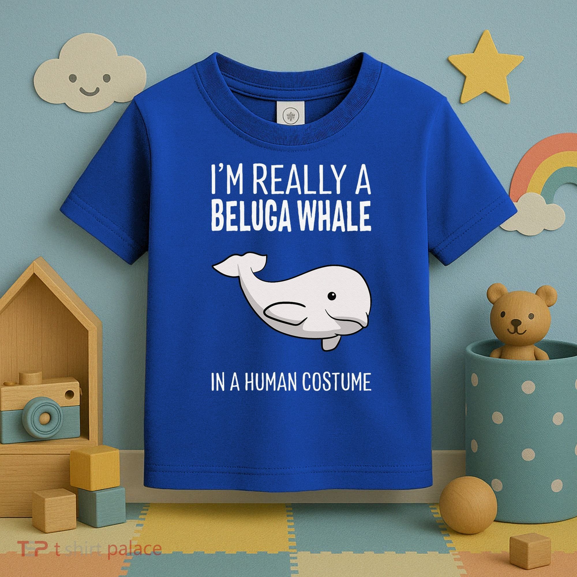 Im A Beluga Whale In A Human Costume Halloween Gift Cute Toddler T-Shirt