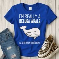 Im A Beluga Whale In A Human Costume Halloween Gift Cute Women's T-Shirt thumb 3