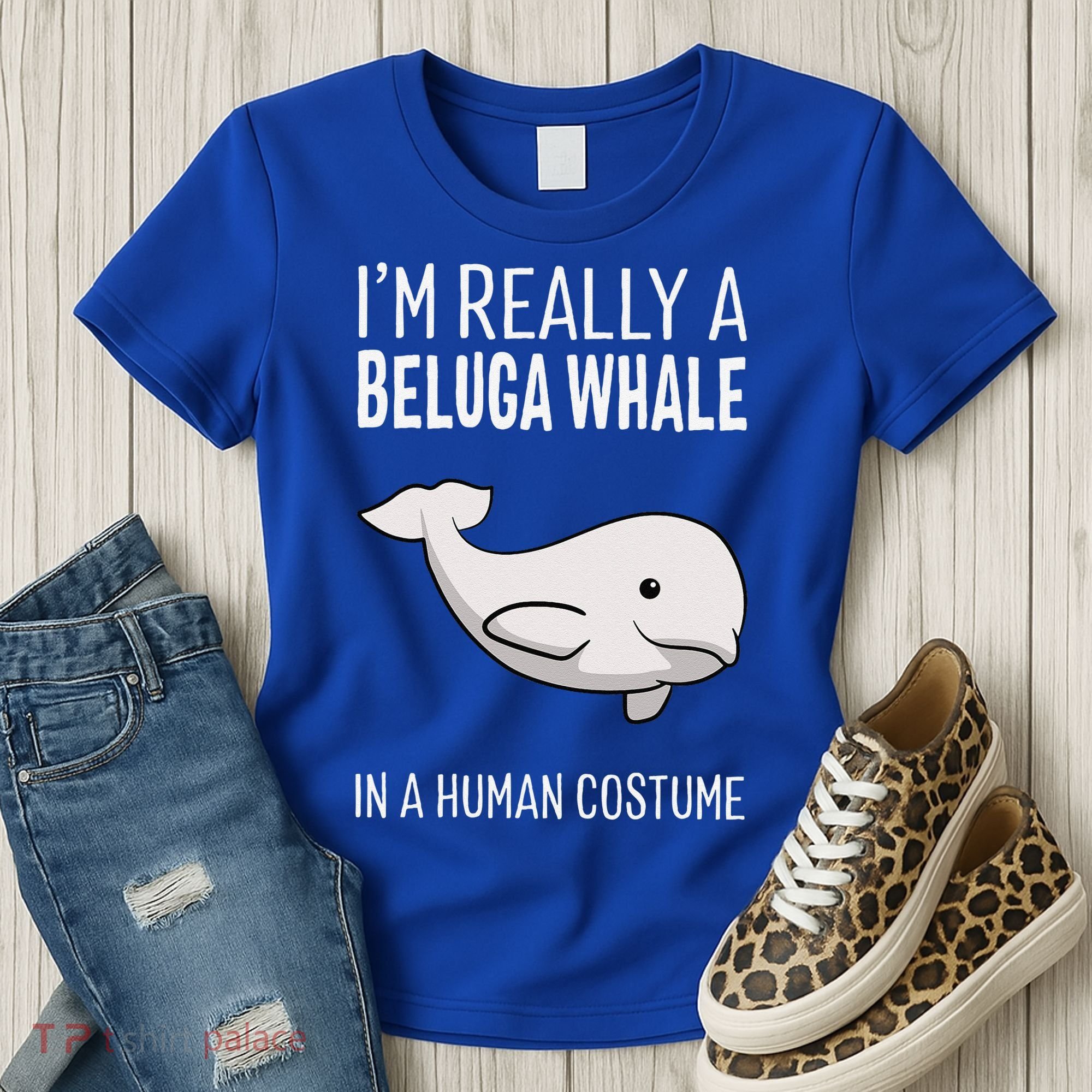 Im A Beluga Whale In A Human Costume Halloween Gift Cute Women's T-Shirt