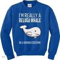 Im A Beluga Whale In A Human Costume Halloween Gift Cute Kids Sweatshirt thumb 0