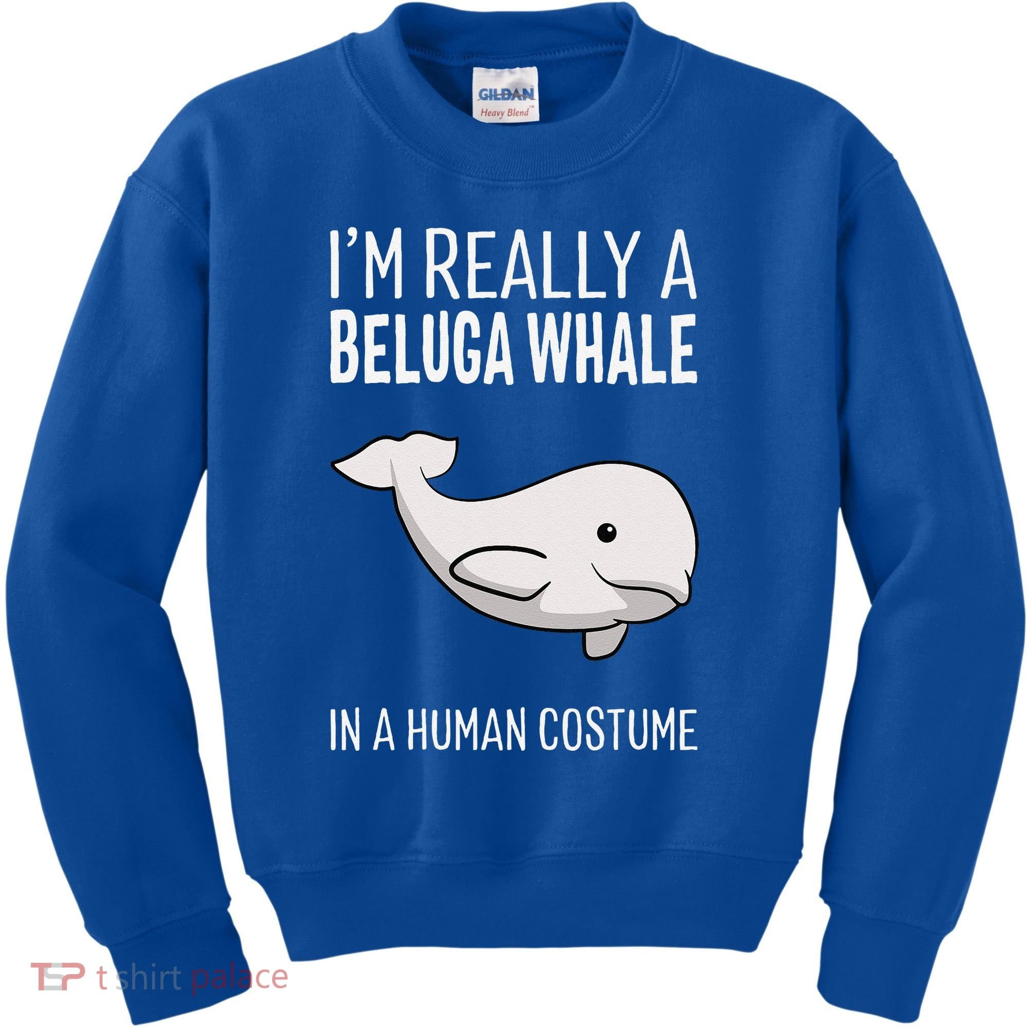 Im A Beluga Whale In A Human Costume Halloween Gift Cute Kids Sweatshirt