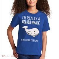Im A Beluga Whale In A Human Costume Halloween Gift Cute Kids T-Shirt thumb 2