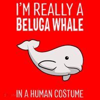 Im A Beluga Whale In A Human Costume Halloween Gift Cute Santa Hat thumb 1
