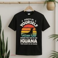 Iguana Always Be Yourself Lizard Retro Vintage Reptile T-Shirt thumb 2