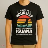 Iguana Always Be Yourself Lizard Retro Vintage Reptile T-Shirt thumb 3