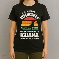 Iguana Always Be Yourself Lizard Retro Vintage Reptile T-Shirt thumb 4