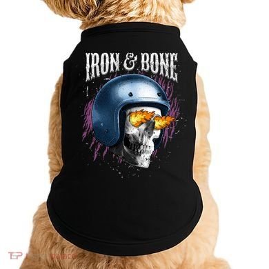 Iron And Bone Skull Biker Flame Doggie Tank