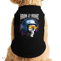 Iron And Bone Skull Biker Flame Doggie Tank thumb 0