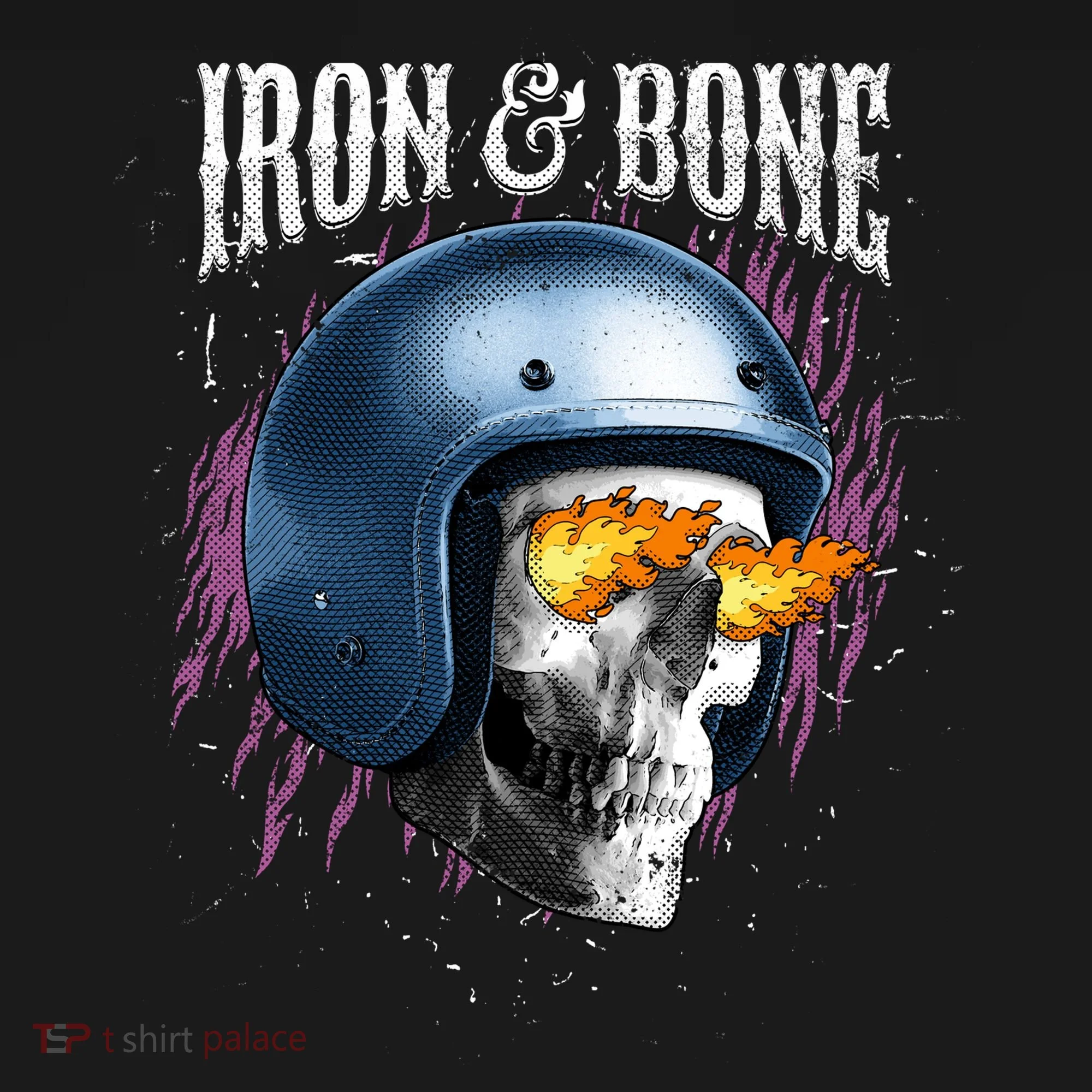 Iron And Bone Skull Biker Flame Doggie Tank