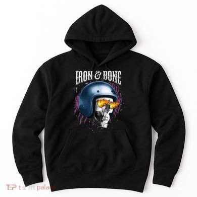 Iron And Bone Skull Biker Flame Hoodie