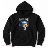 Iron And Bone Skull Biker Flame Hoodie thumb 0