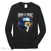 Iron And Bone Skull Biker Flame Long Sleeve Shirt thumb 0