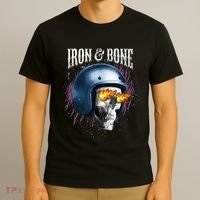 Iron And Bone Skull Biker Flame T-Shirt thumb 3